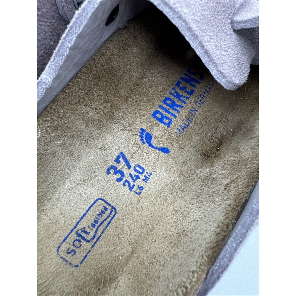 BIRKENSTOCK BOSTON SUEDE LEATHER CLOGS WOMENS Sz 37/6 Faded Purple Hippie Gorp - Picture 7 of 10